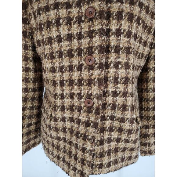 KASPER Women's Brown Patterned Blazer Sz 6 - Picture 6 of 9